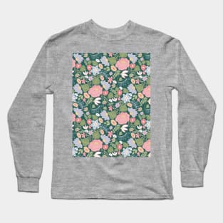 Folksy Floral Pattern Long Sleeve T-Shirt